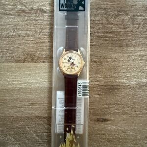 Disney Gold and Brown Mickey Mouse Watch